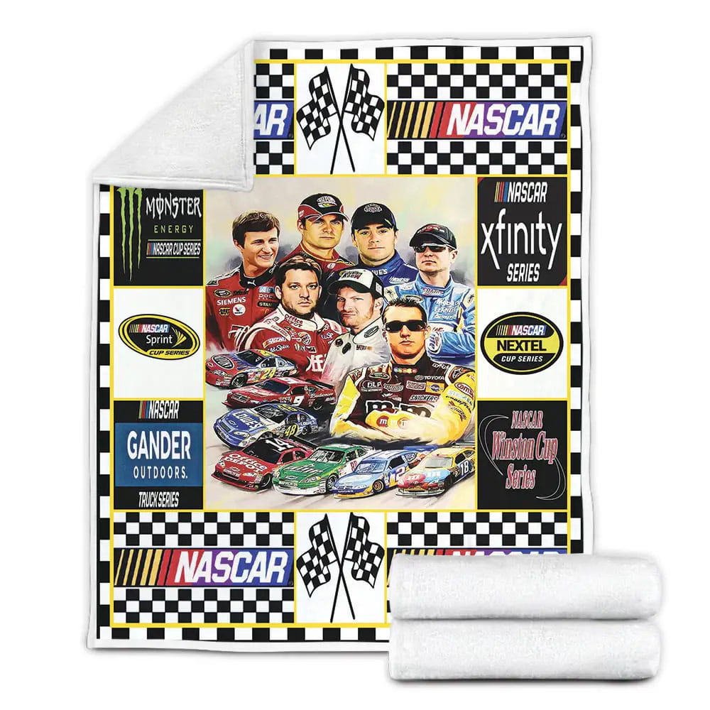Nascar Stars Fleece Blanket Gift For Wife Husband Besties