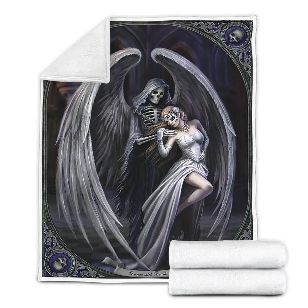 Angel Demon Skull Art Fleece Blanket Perfect 