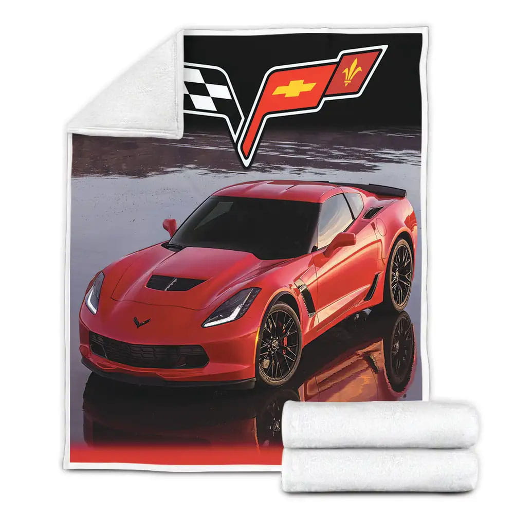 Corvette C6 Fleece Blanket Gift For Wife Husband Besties