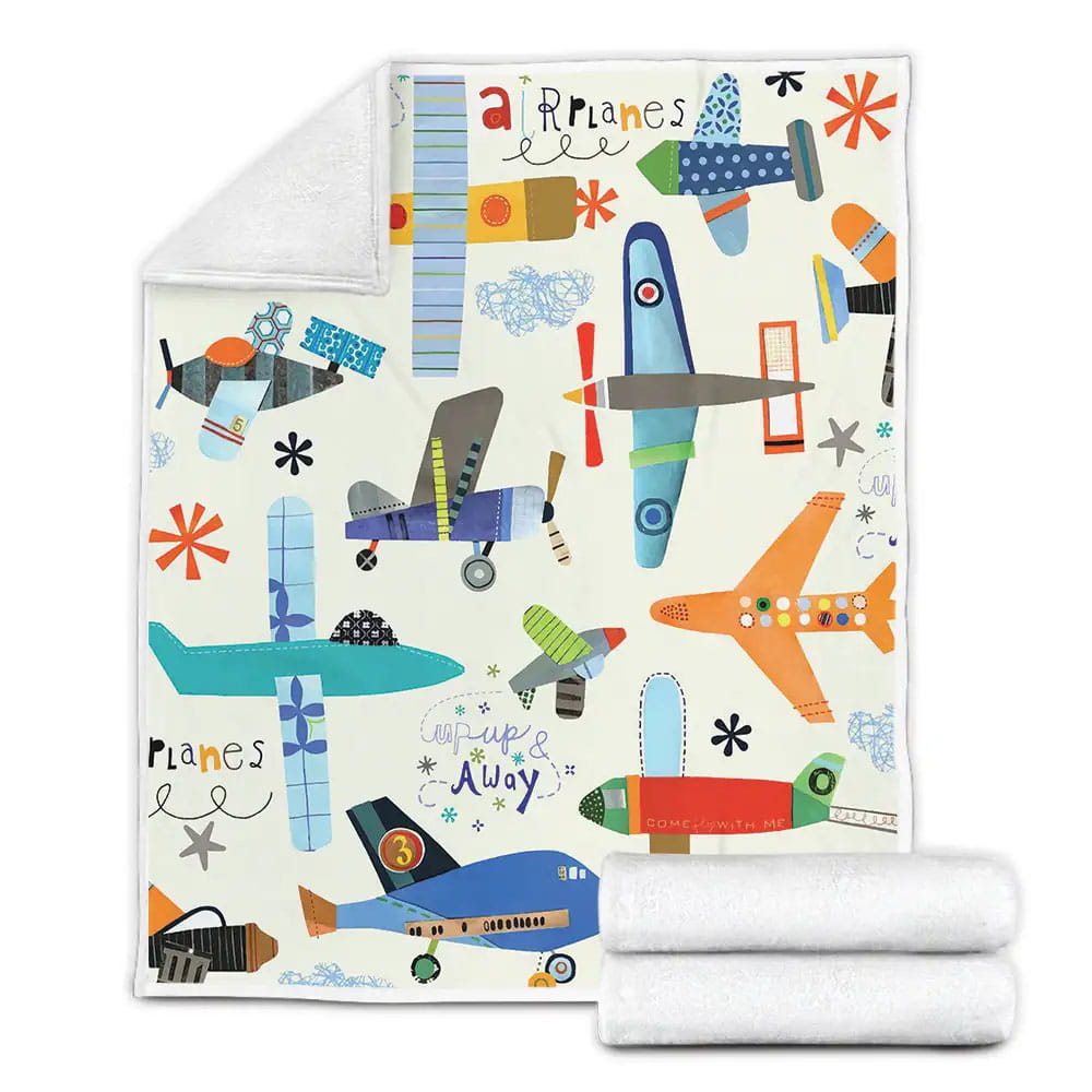 Airplane Up Up And Away Fleece Blanket Perfect 