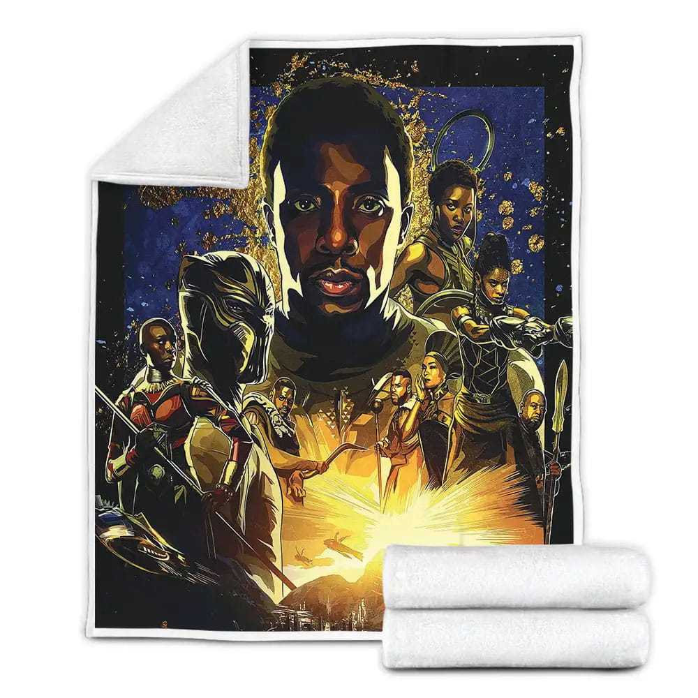 Black Panther Fleece Blanket Gift For Wife Husband Besties