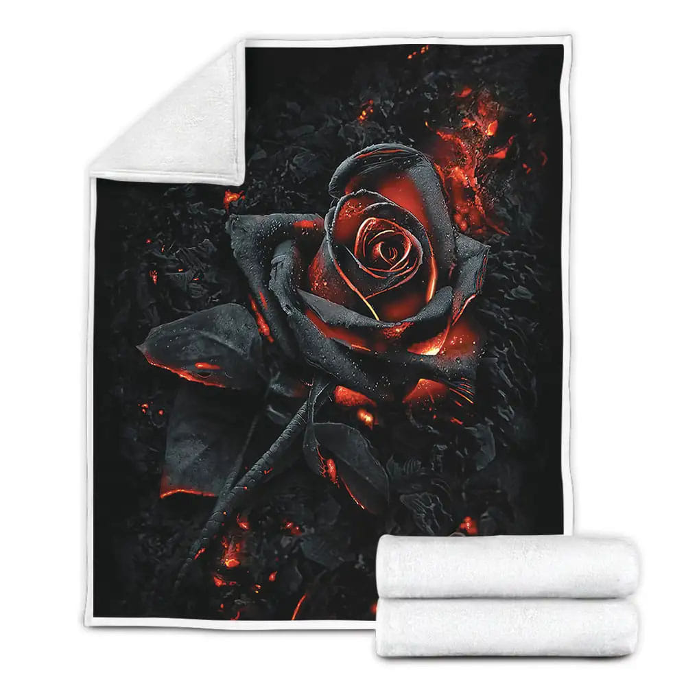 Burned Rose Digital Art Fleece Blanket Perfect 