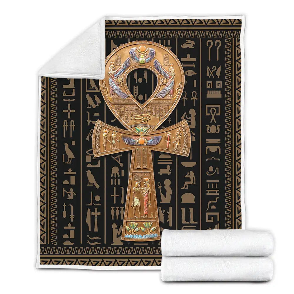 Ancient Egypt Fleece Blanket Gift For Wife Husband Besties