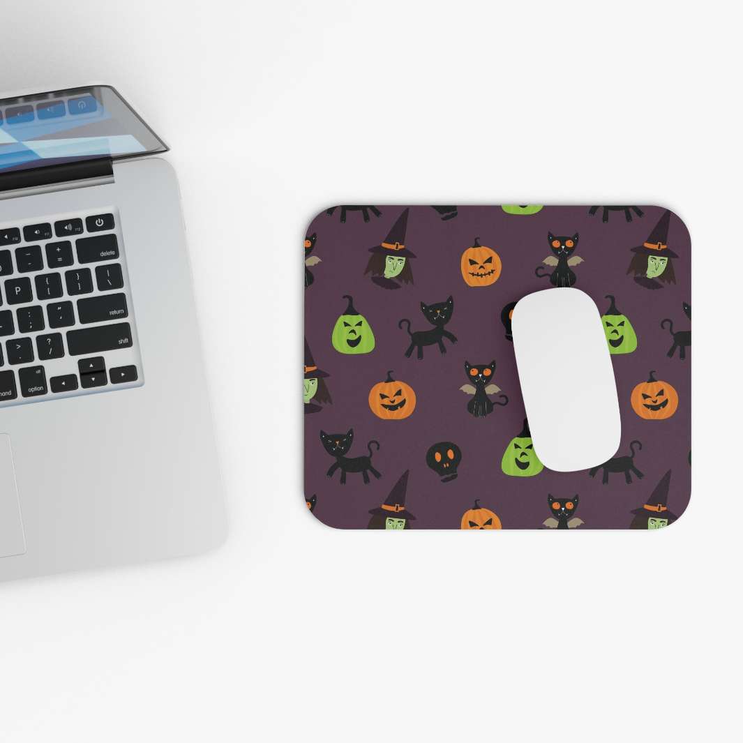 Allleftout Spooky Black Cat Mouse Pad