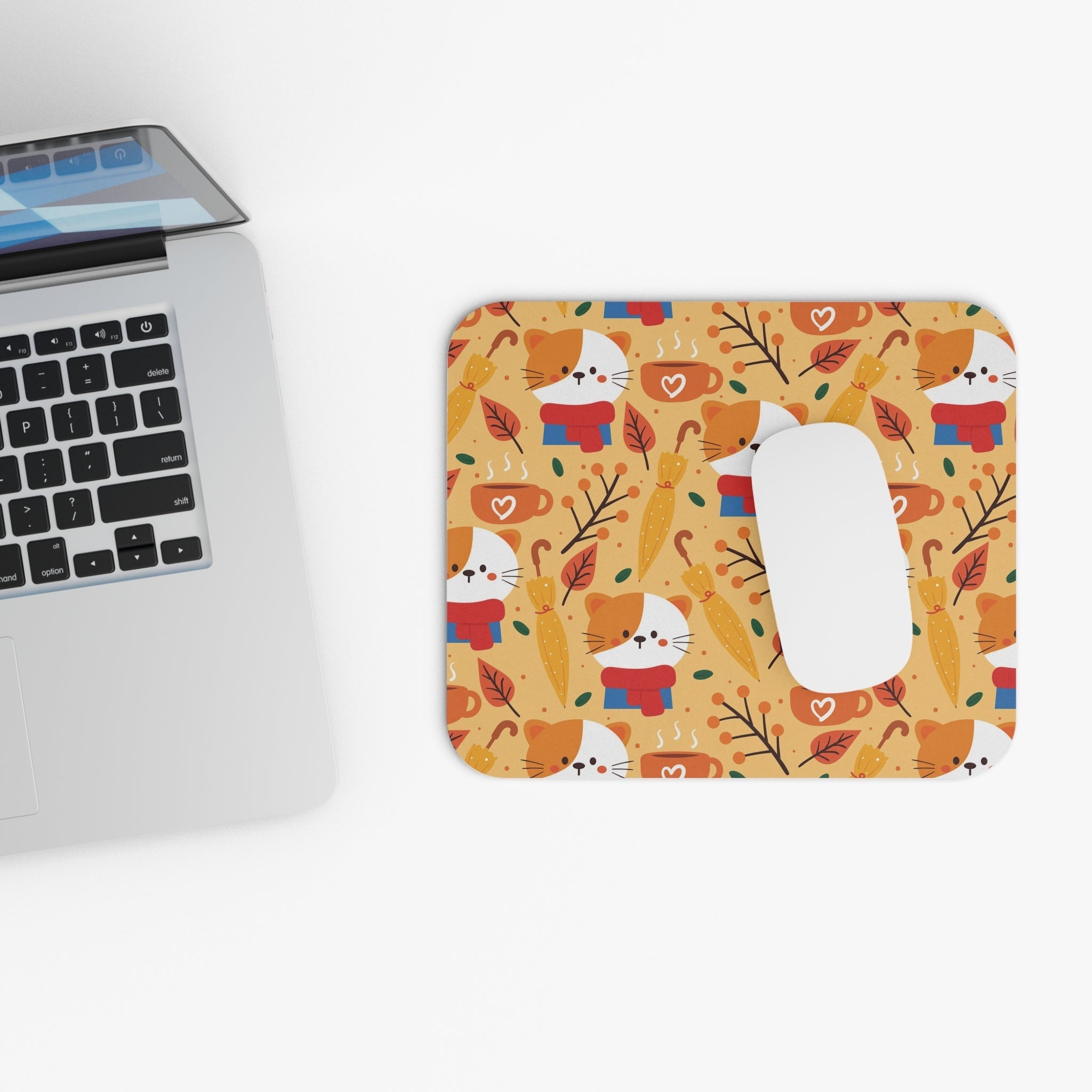 Allleftout Cozy Fall Cat Mouse Pad