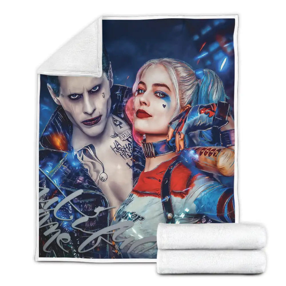 Joker And Harley Quinn Fleece Blanket Perfect 