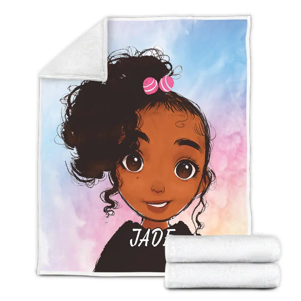 Little Baby Black Girl Fleece Blanket Perfect 