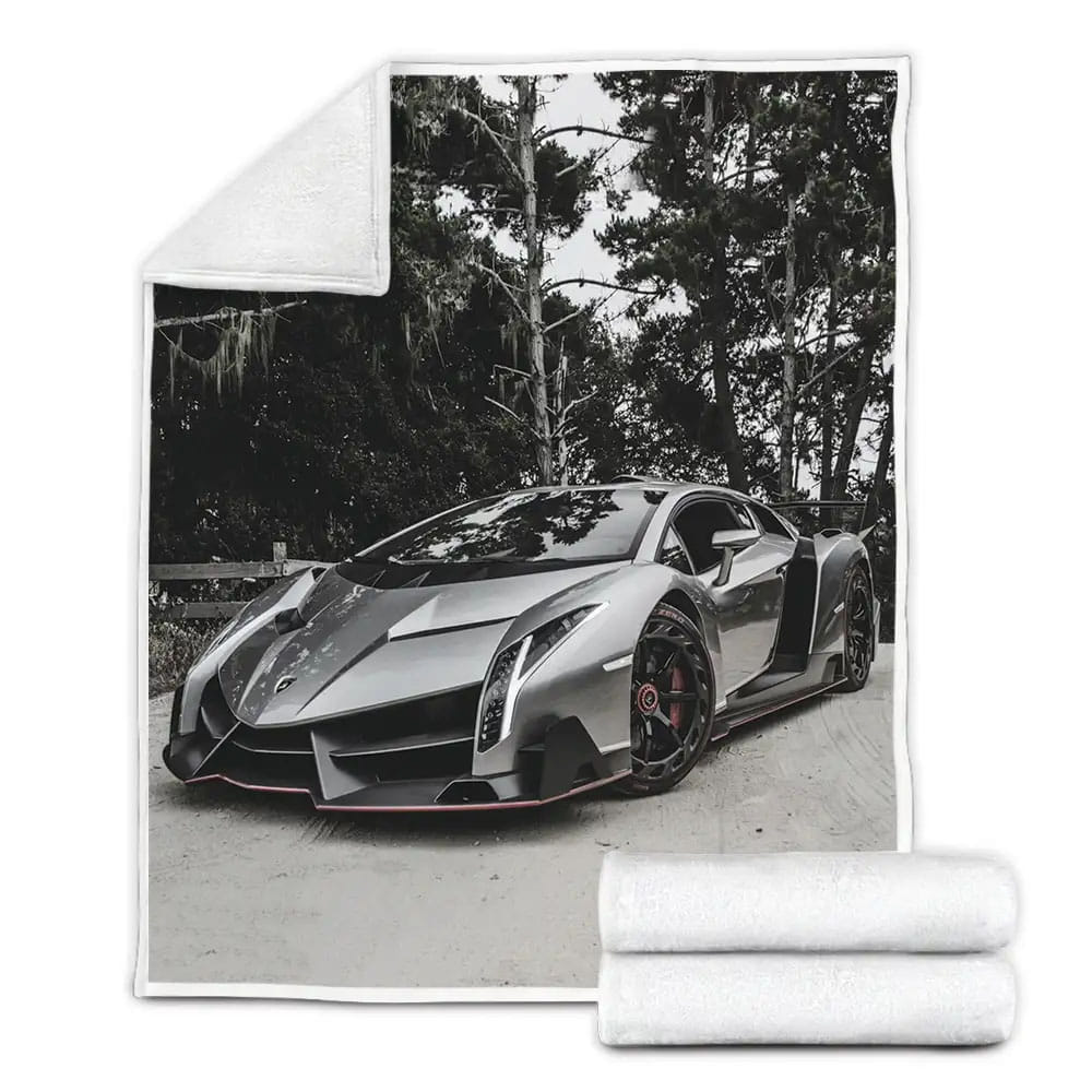 Lamborghini Veneno Car Fleece Blanket Perfect 