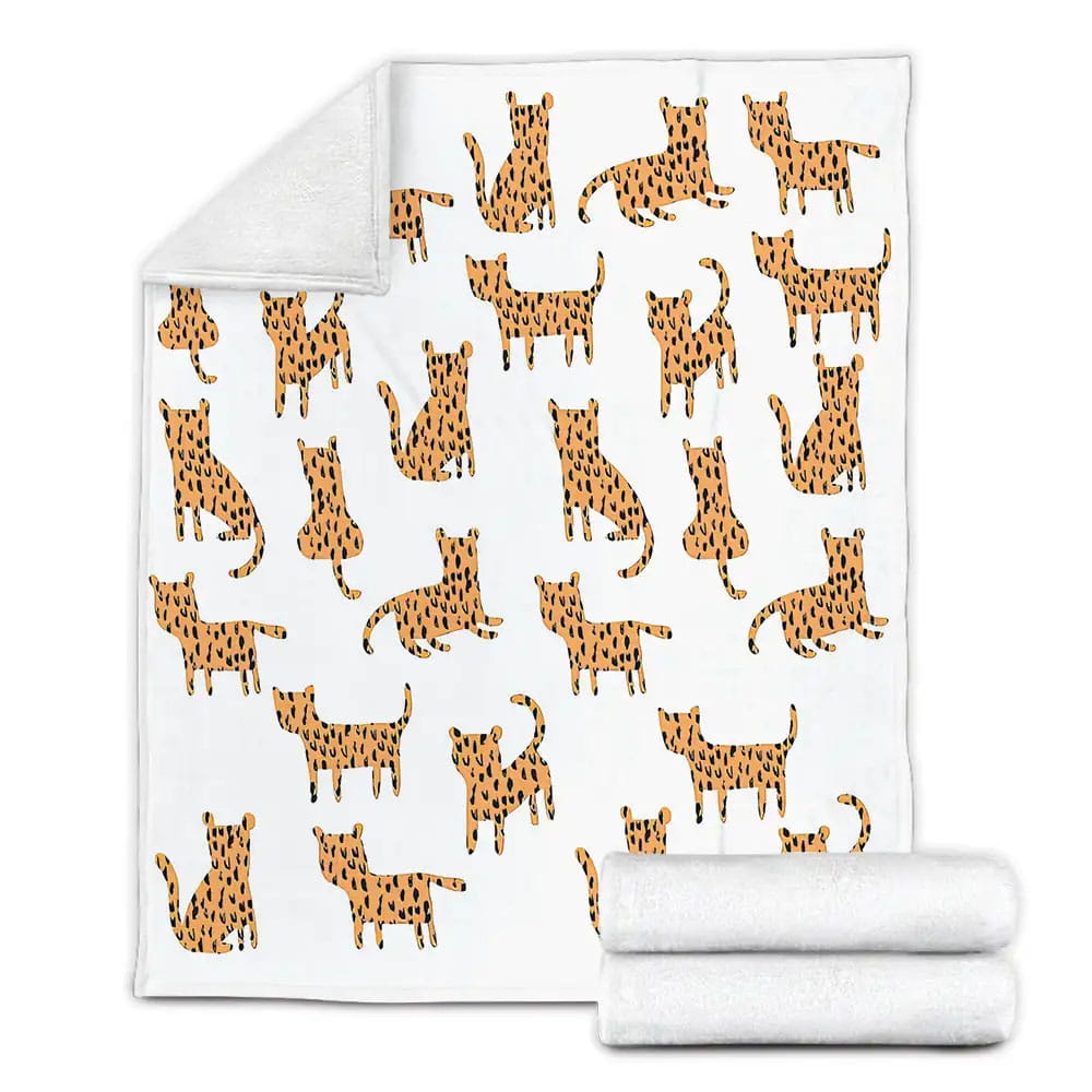 Kids Cheetah Fleece Blanket Gift For Wife Husband Besties