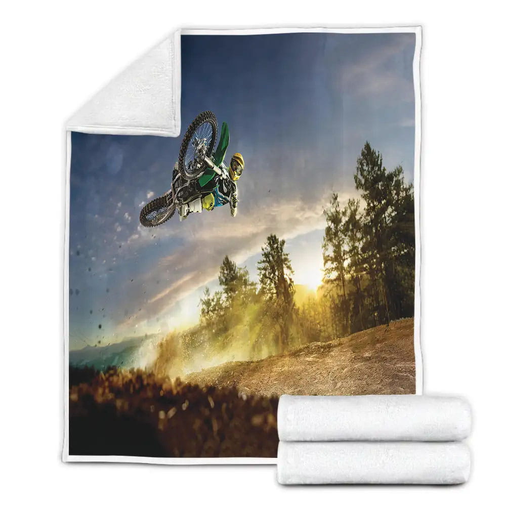 Sports Series Motorcycle Fleece Blanket Perfect 