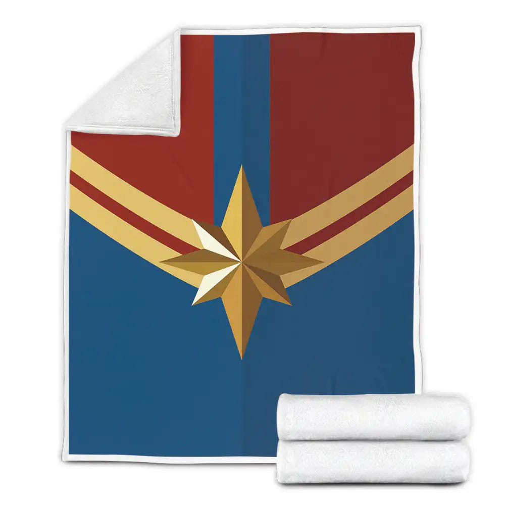 Captain Marvel Star Logo Fleece Blanket Perfect 