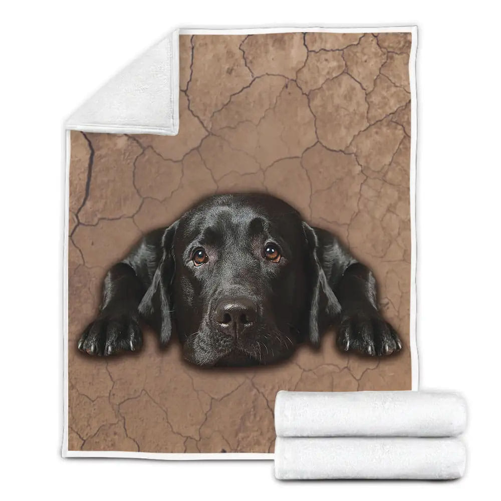 Black Labrador Fleece Blanket Gift For Wife Husband Besties