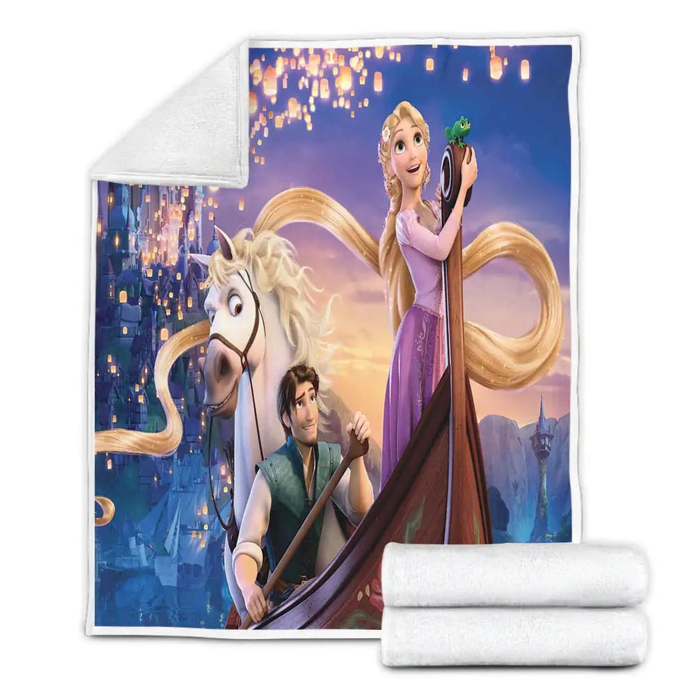 Disney Tangled Fleece Blanket Gift For Wife Husband Besties