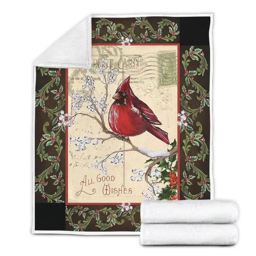 Cardinal All Good Wishes Fleece Blanket Perfect 