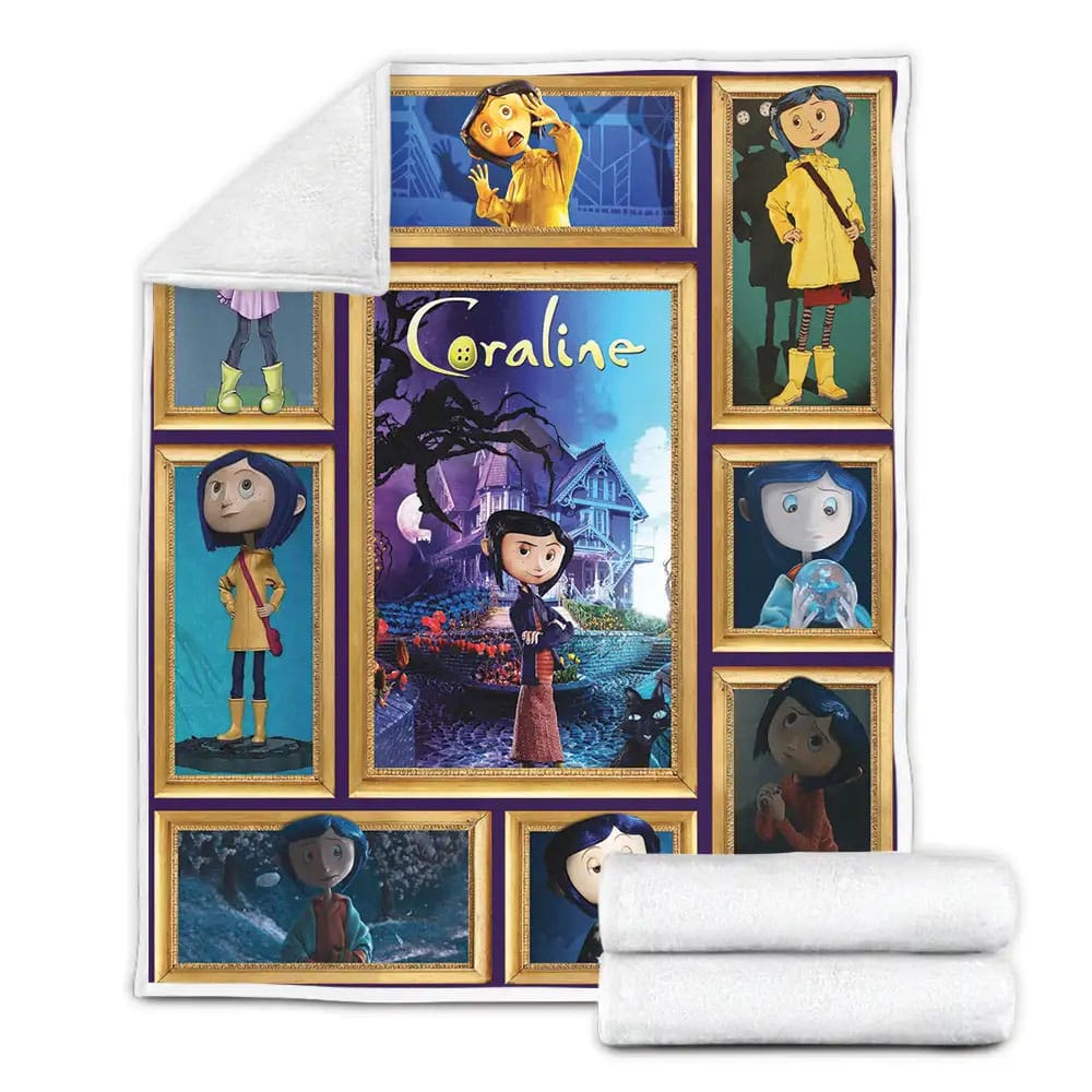 Coraline Jones Fleece Blanket Gift For Wife Husband Besties