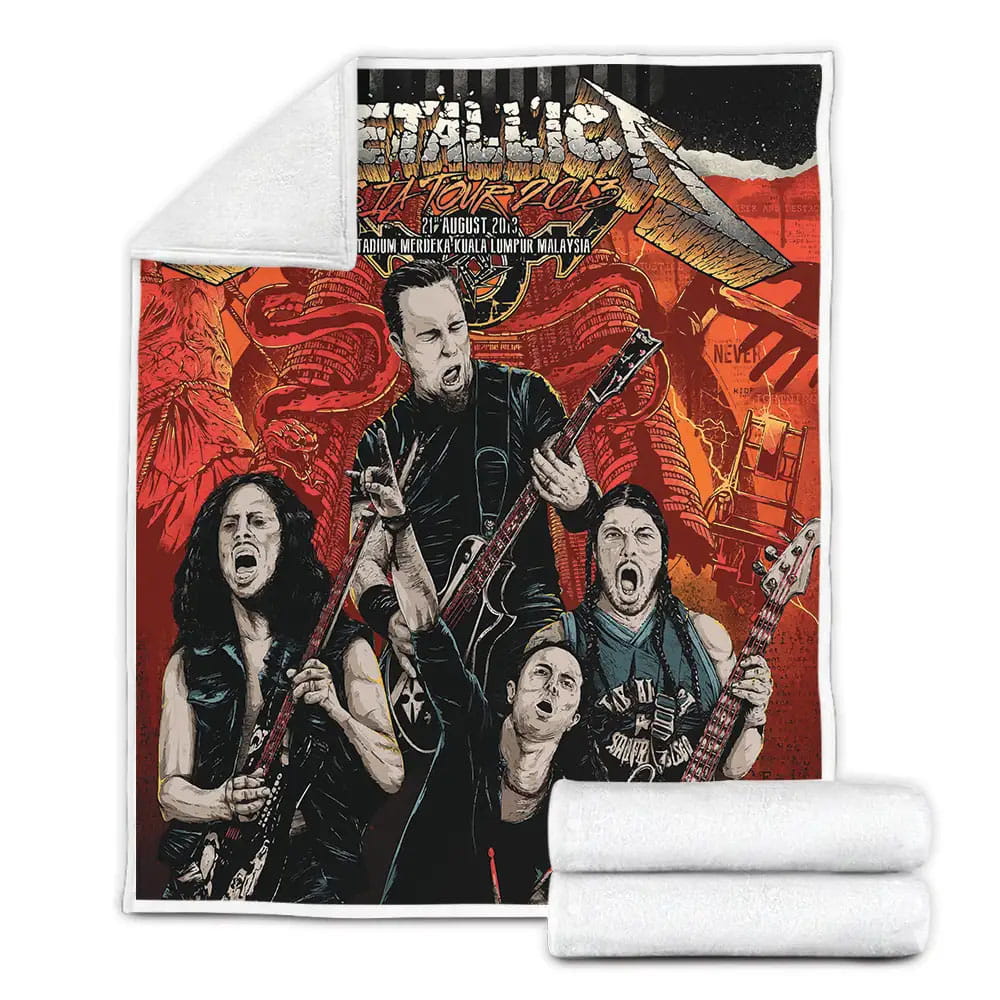 Metallica Band Fleece Blanket Gift For Wife Husband Besties