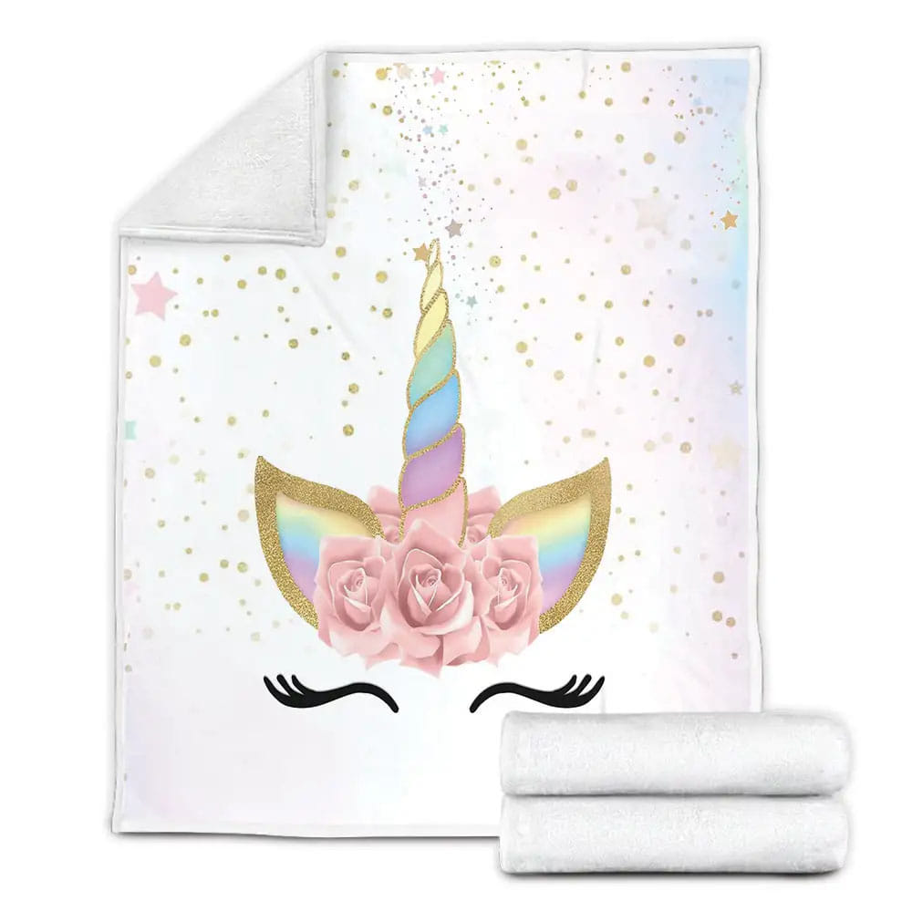 Cute Unicorn For Girls Fleece Blanket Perfect 