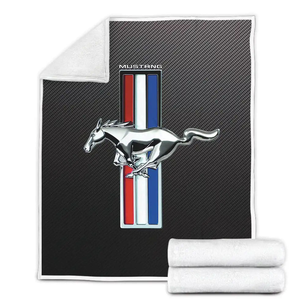 Ford Mustang GT40 Logo Fleece Blanket Perfect 