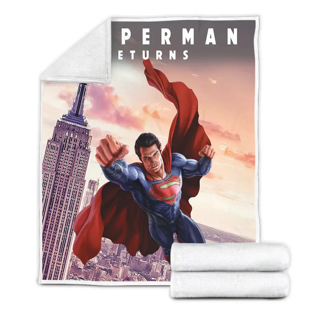Kids Super Man Returns Fleece Blanket Perfect 