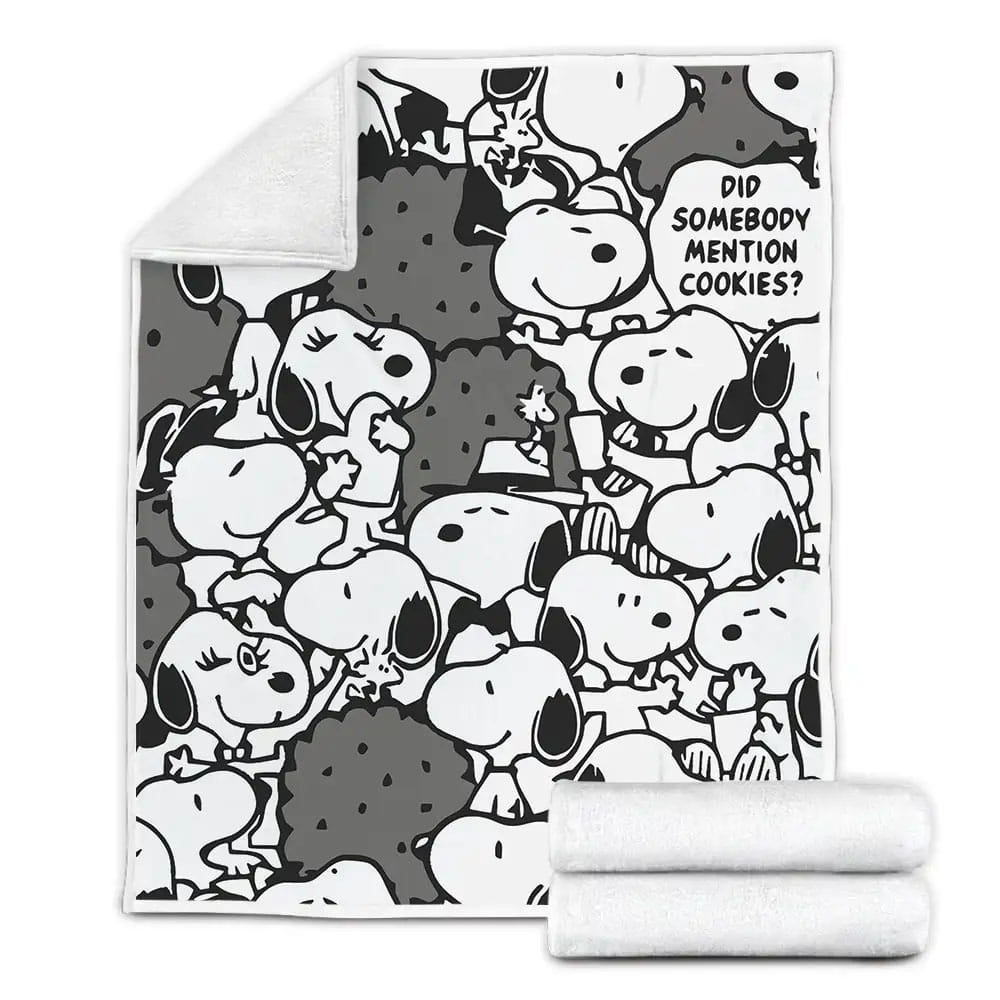 Black Snoopy Fleece Blanket Gift For Wife Husband Besties
