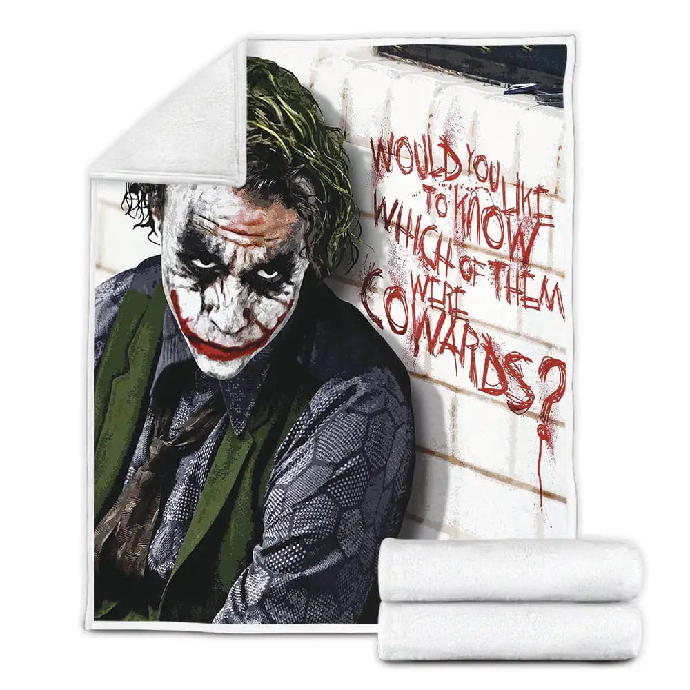 Coward Joker Fleece Blanket Gift For Wife Husband Besties