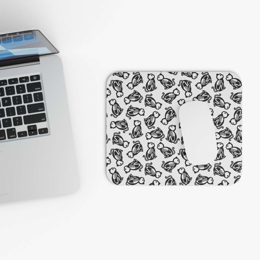 Allleftout Skeleton Cat Mouse Pad