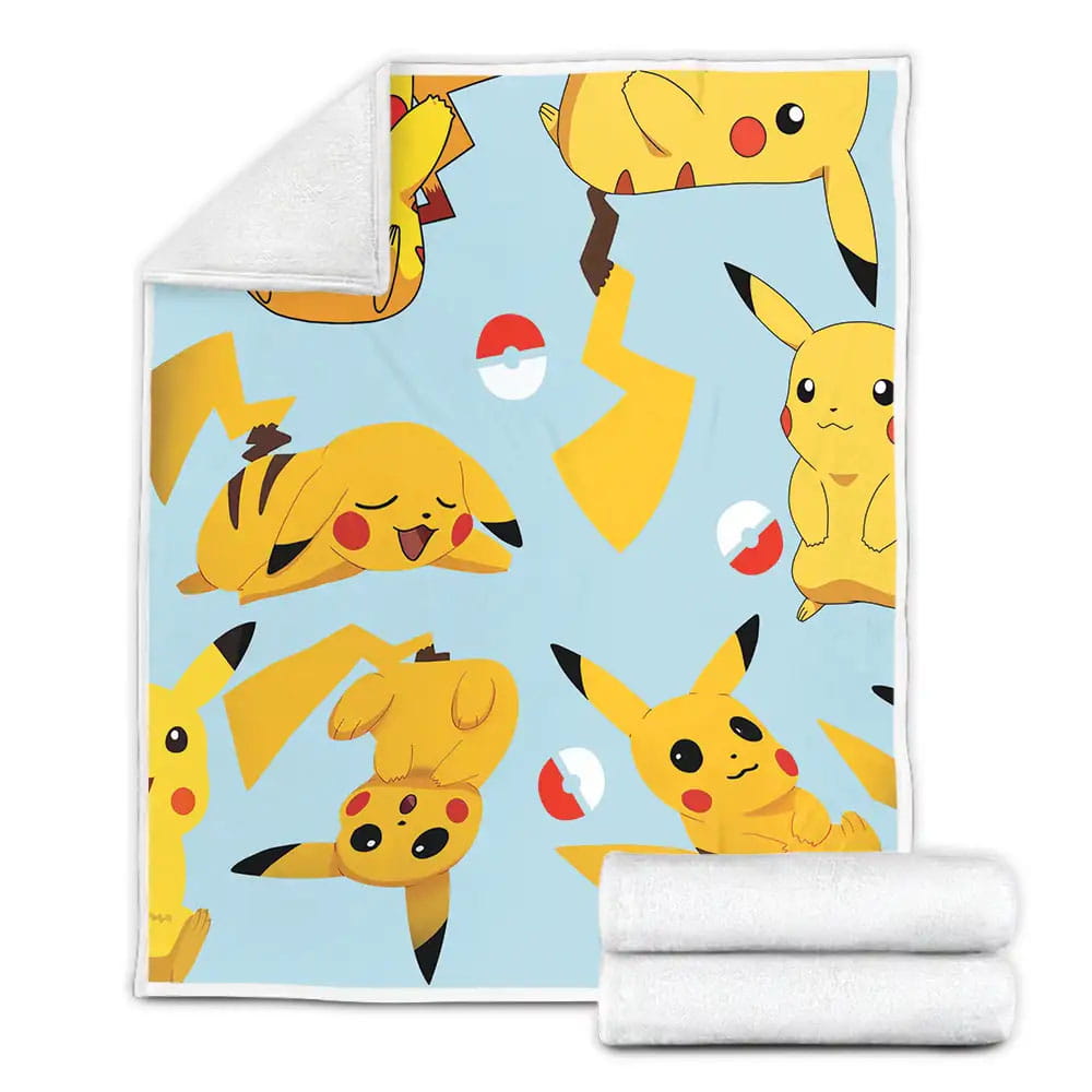 Pikachu Pokemon Fleece Blanket Gift For Wife Husband Besties