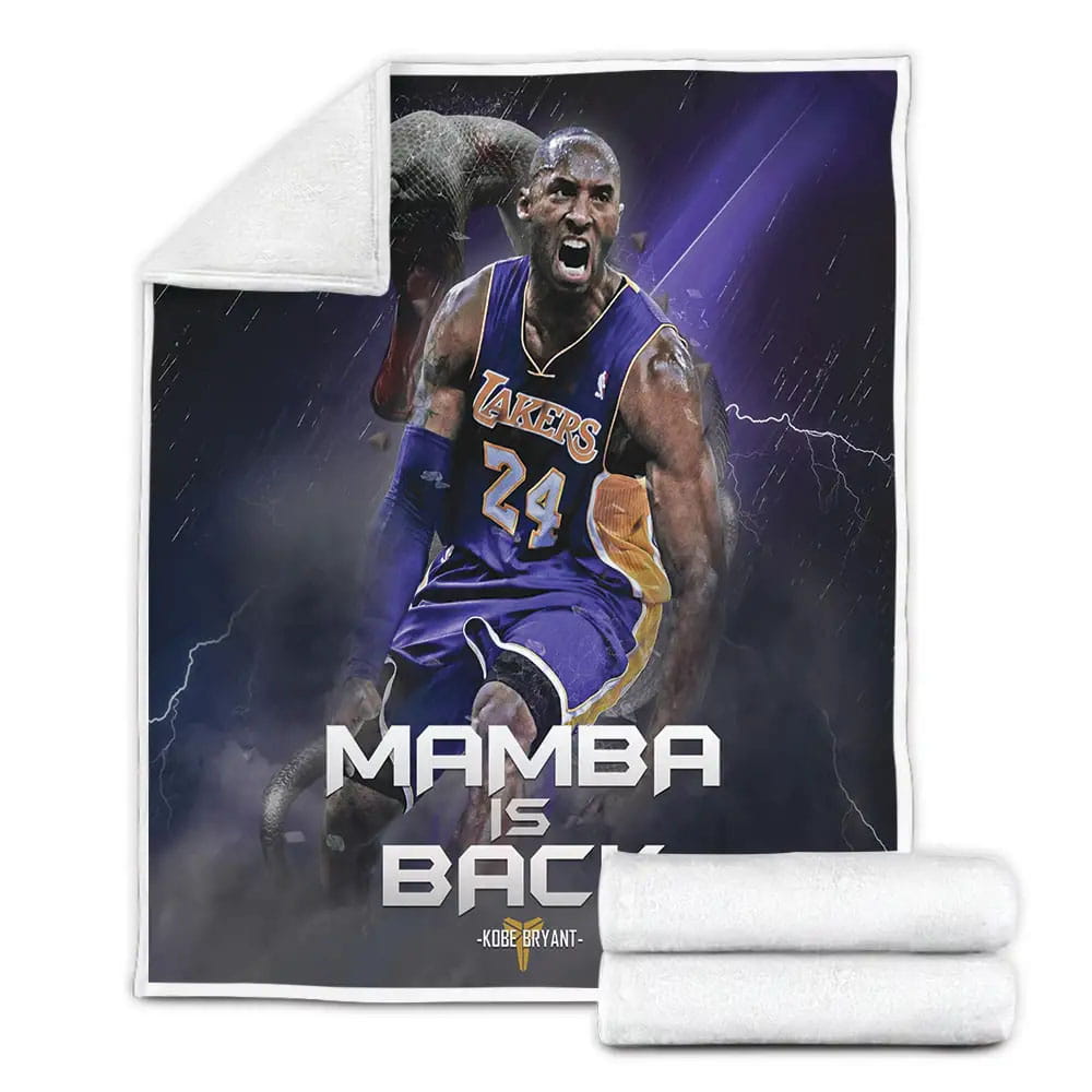 Kobe Bryant Mamba Is Back Fleece Blanket Perfect 