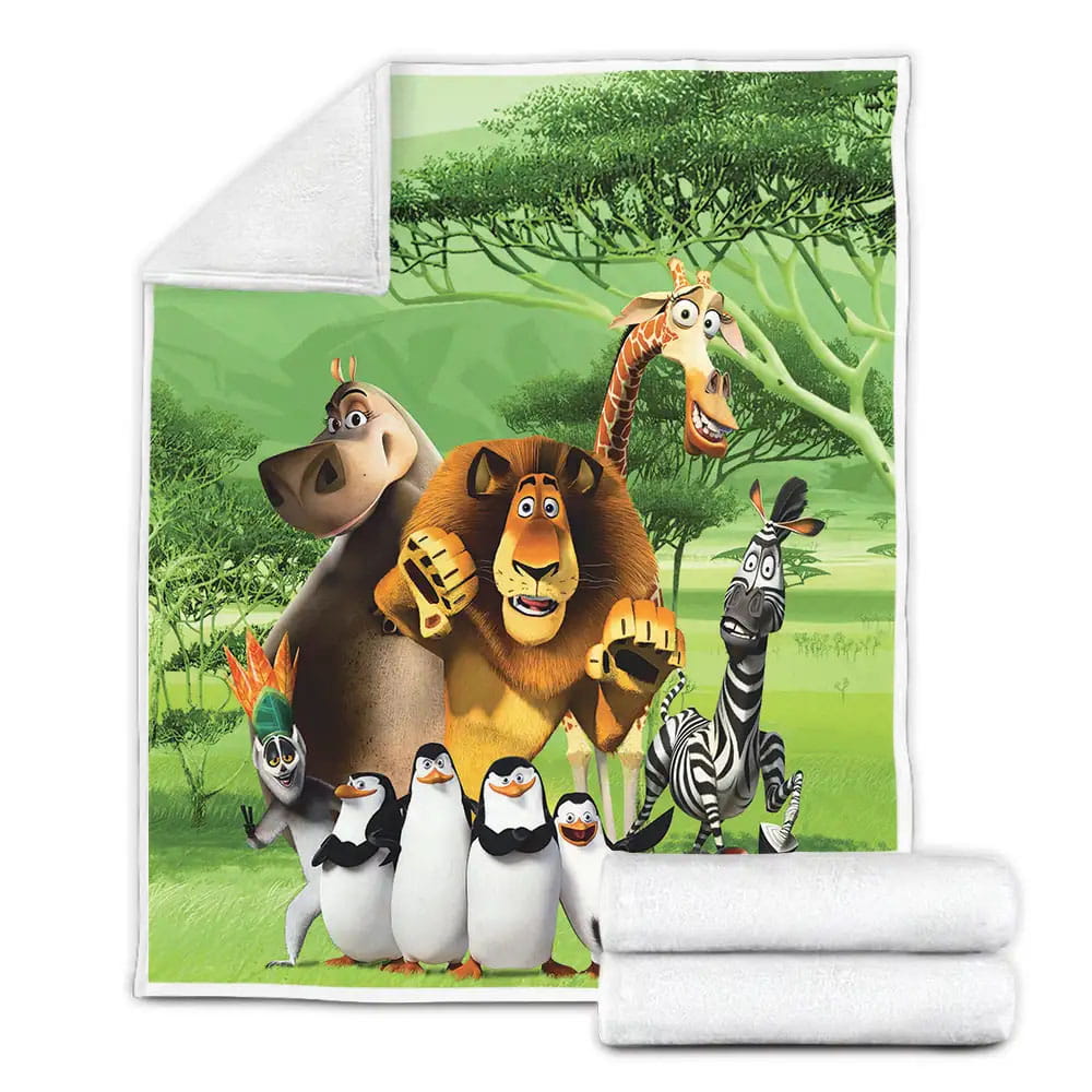 Madagascar 2 Characters Fleece Blanket Perfect 