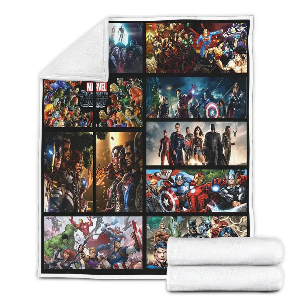 Marvel And Dc Fleece Blanket Gift For Wife Husband Besties
