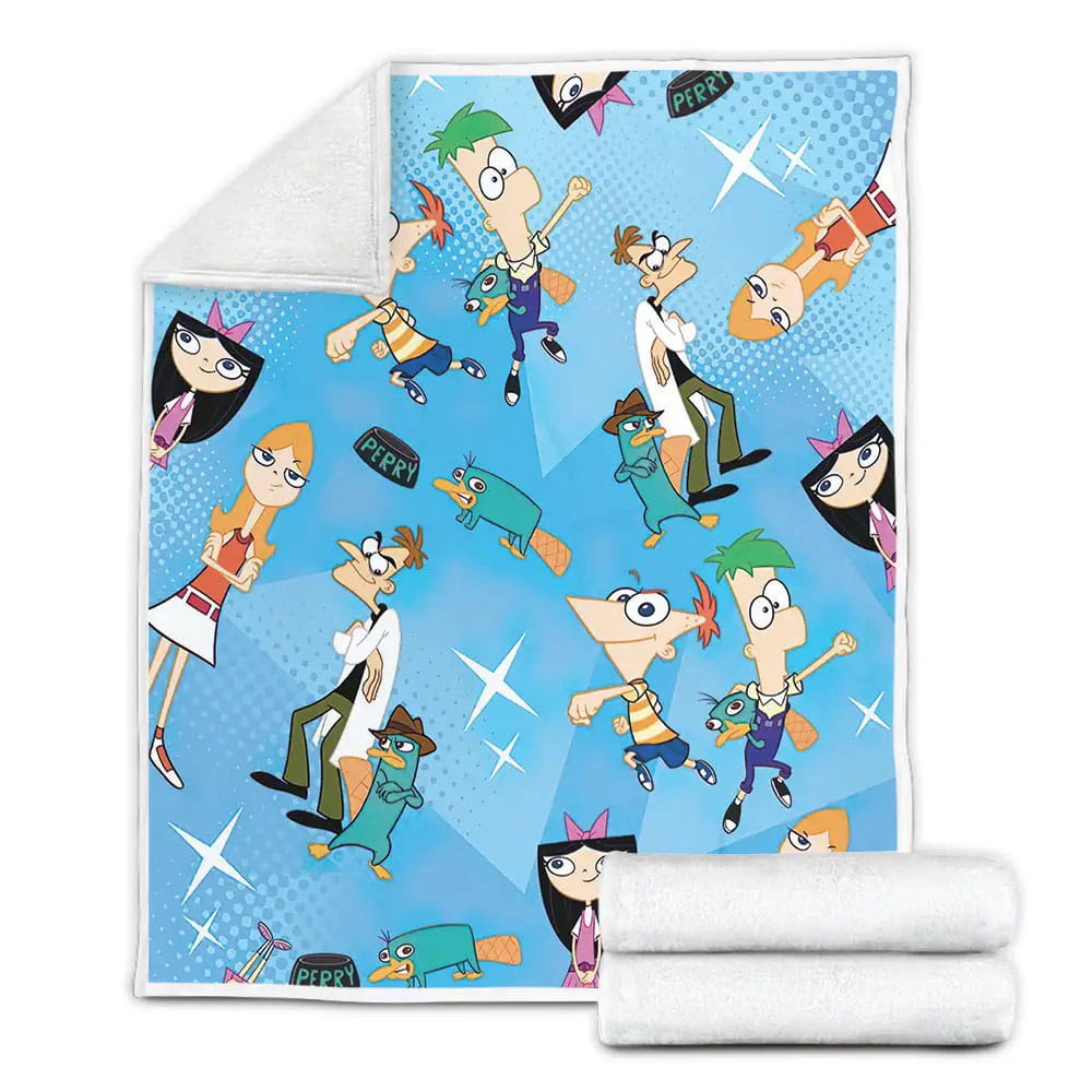 Phineas And Ferb Themed Fleece Blanket Perfect 