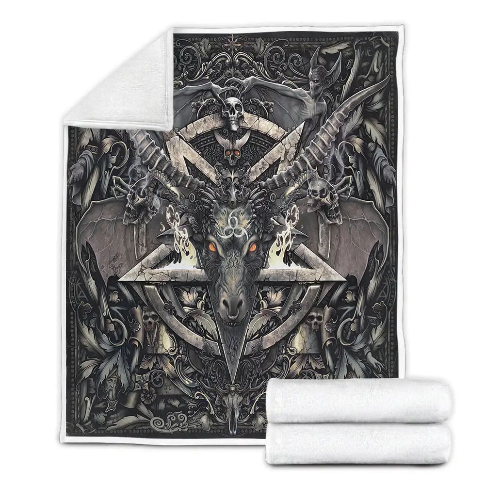 Satan Sculpture Artwork Fleece Blanket Perfect 