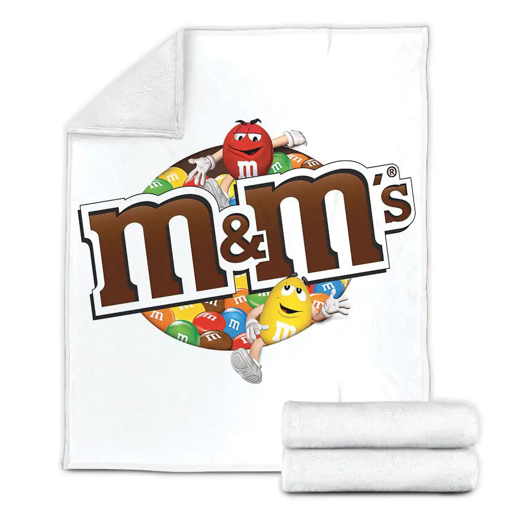 MAndMs Red And Yellow Logo Fleece Blanket Perfect 