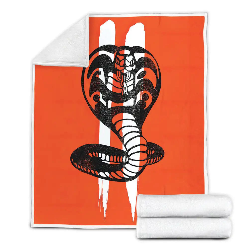 Cobra Kai Cobra Pattern Fleece Blanket Perfect 