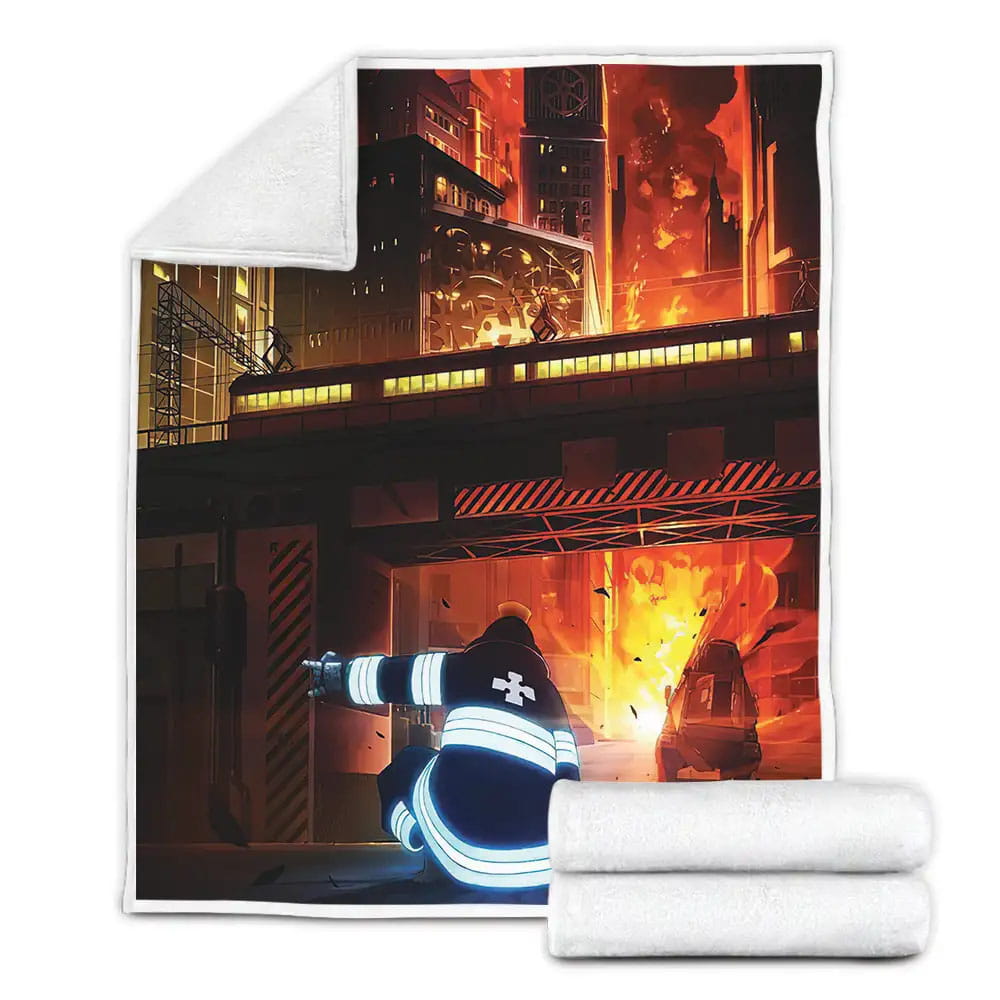 Fire Force Anime Art 12 Fleece Blanket Perfect 