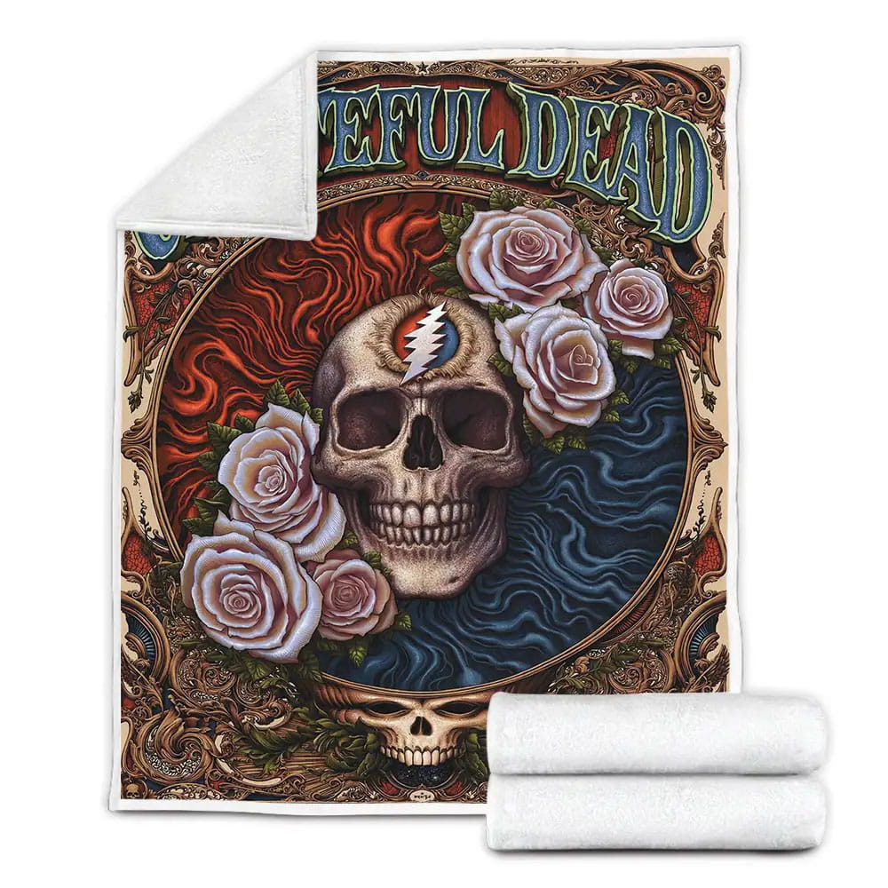 Grateful Dead Fleece Blanket Gift For Wife Husband Besties