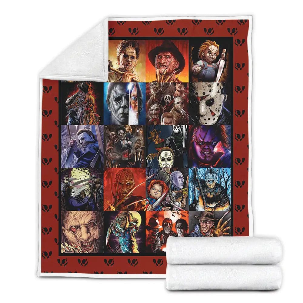 Horror Movies Fleece Blanket Gift For Wife Husband Besties
