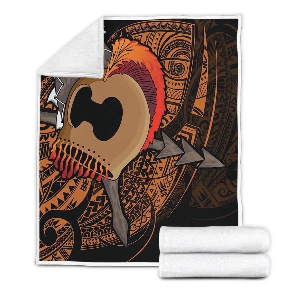 Hawaiian Warrior Helmet Fleece Blanket Perfect 