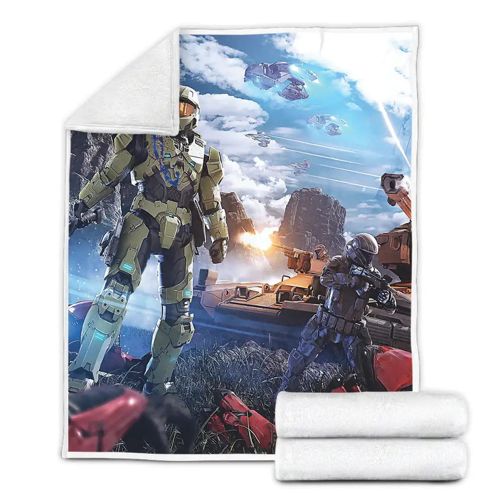Halo Infinite Fleece Blanket Gift For Wife Husband Besties
