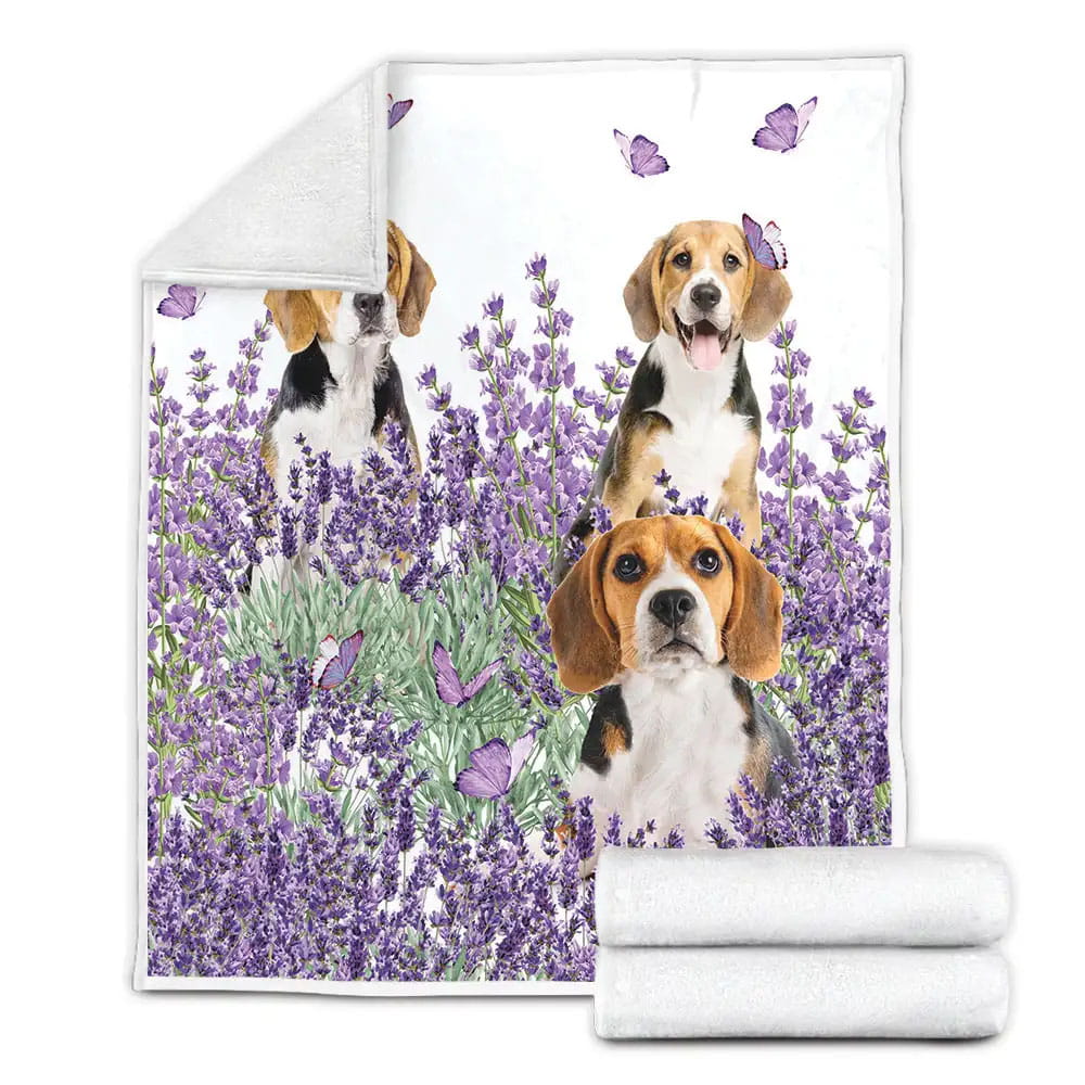Beagle Lavender Fleece Blanket Gift For Wife Husband Besties