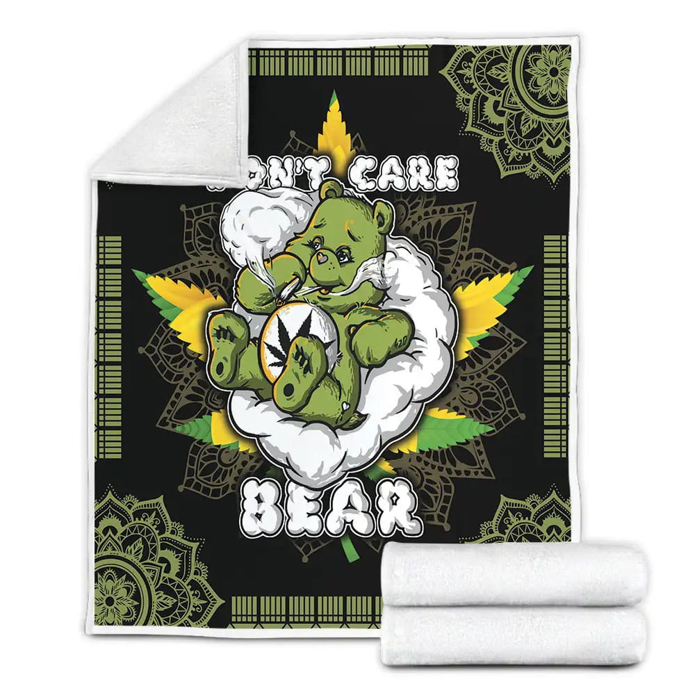 Dont Care Bear Fleece Blanket Gift For Wife Husband Besties