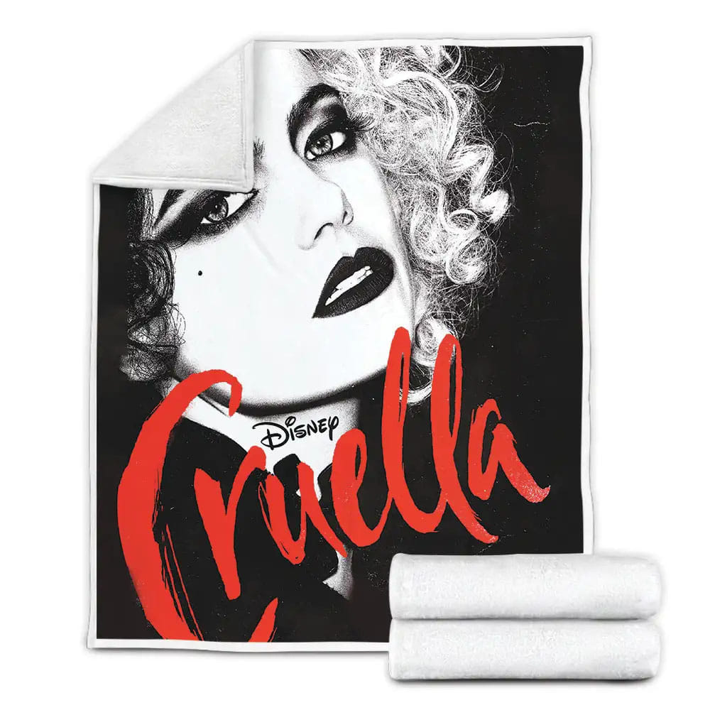 Cruella Emma Stone Poster Fleece Blanket Perfect 