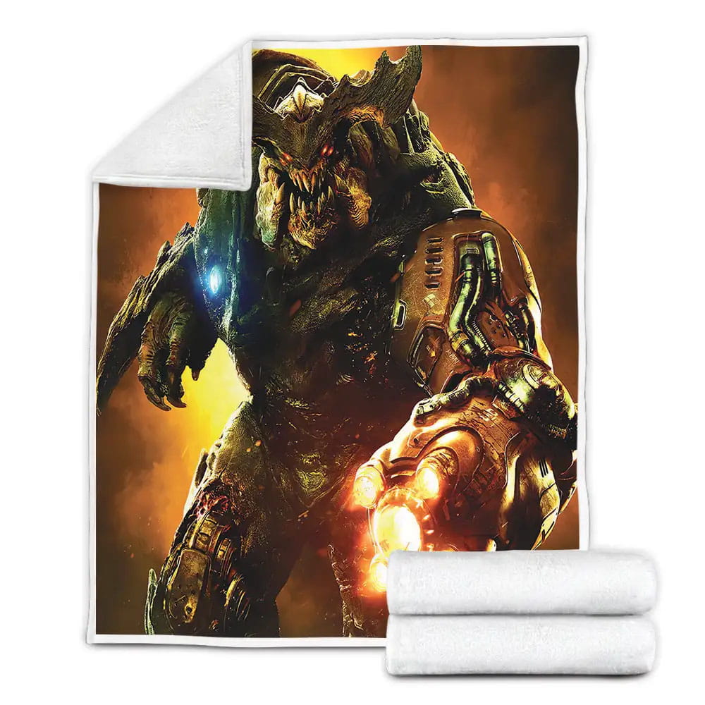 Doom 2016 Demon Fleece Blanket Gift For Wife Husband Besties