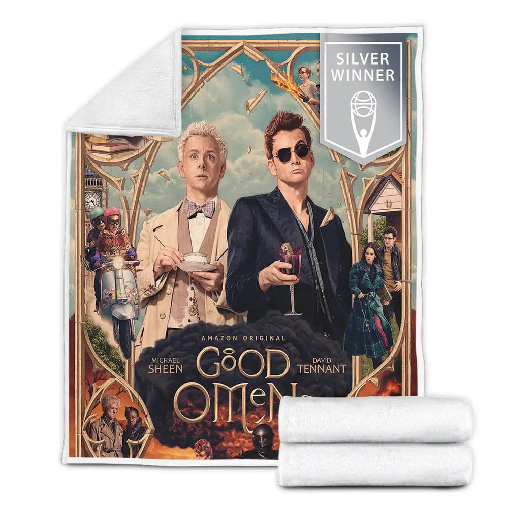 Good Omens Movie Poster 4 Fleece Blanket Perfect 