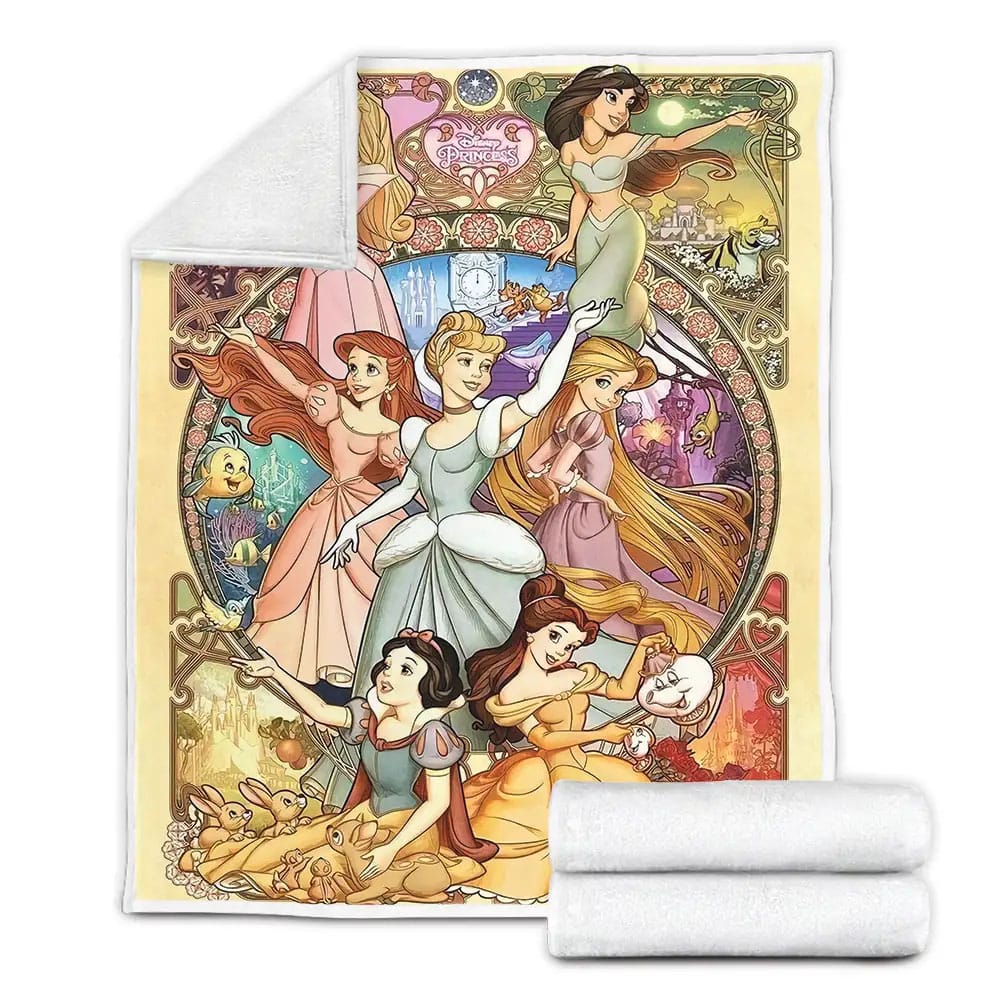 Disney Princess Fleece Blanket Gift For Wife Husband Besties