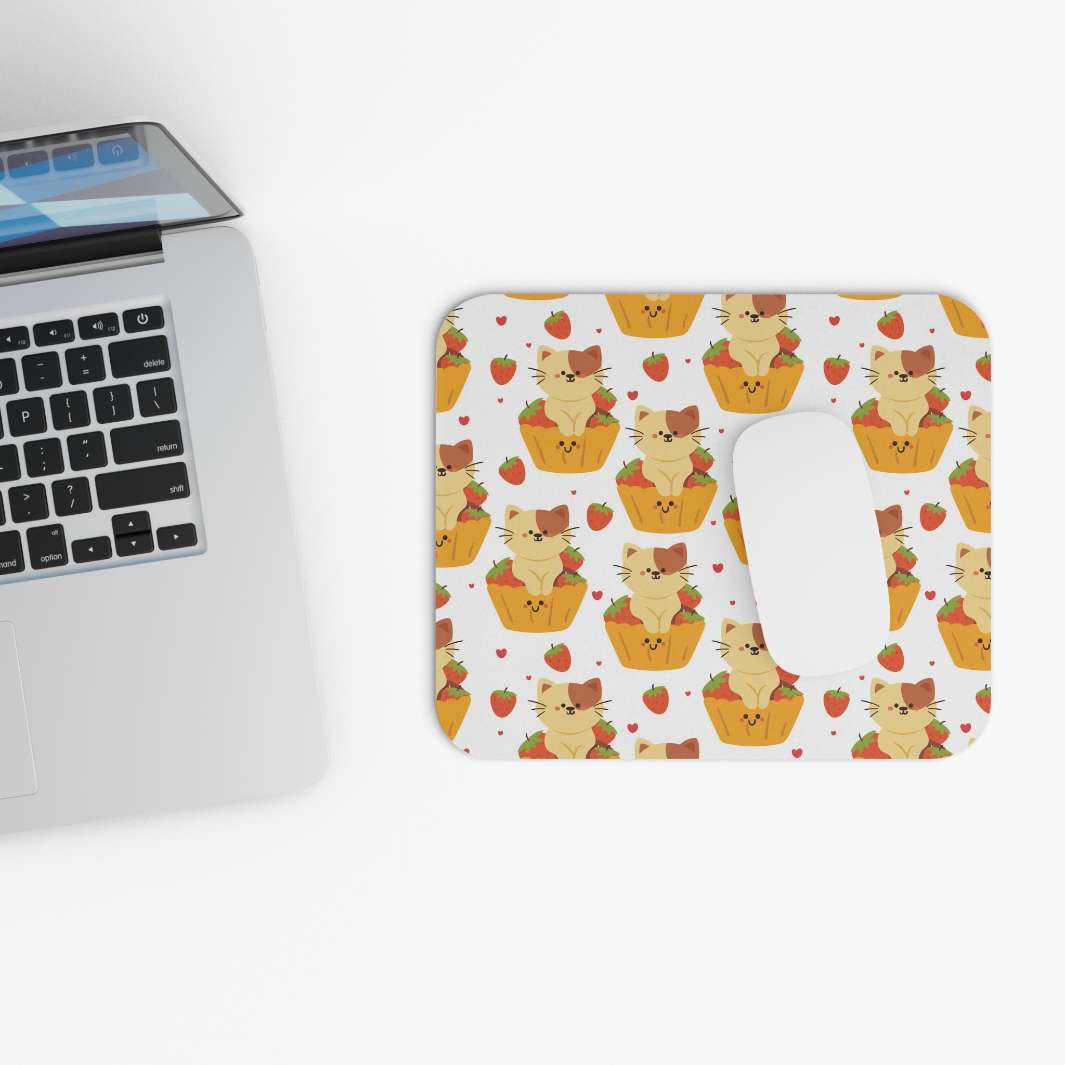 Allleftout Cupcake Cat Mouse Pad