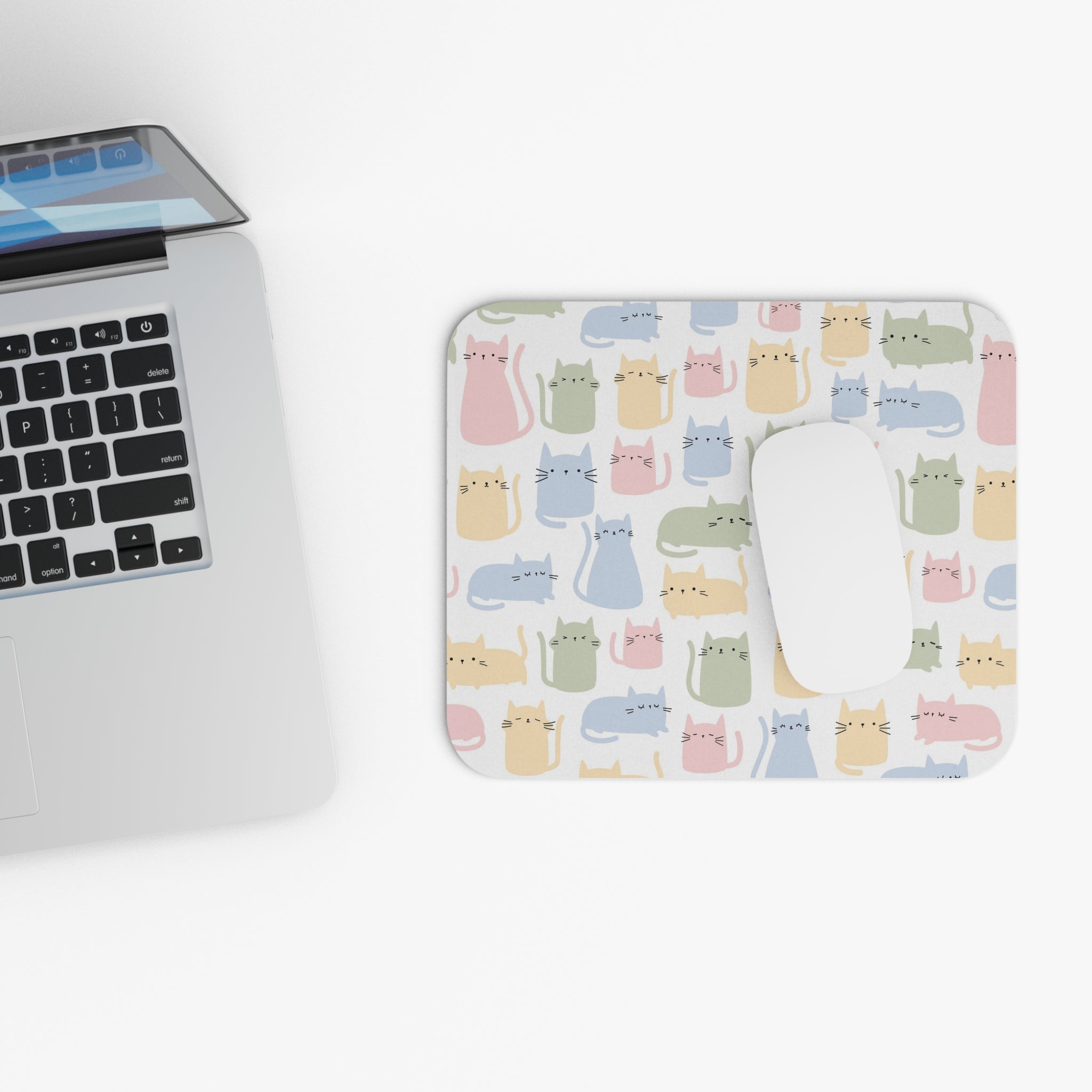 Allleftout Pastel Cat Mouse Pad