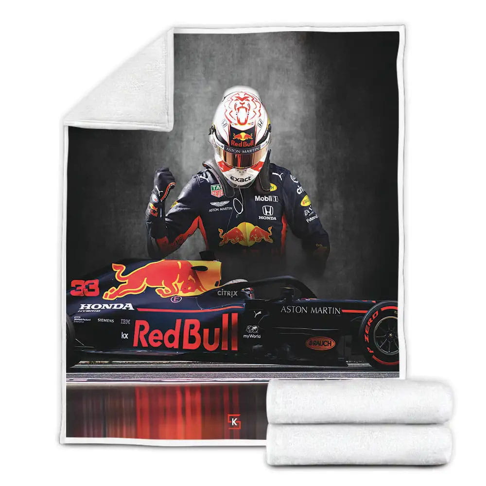 Red Bull Formula Fleece Blanket Gift For Wife Husband Besties