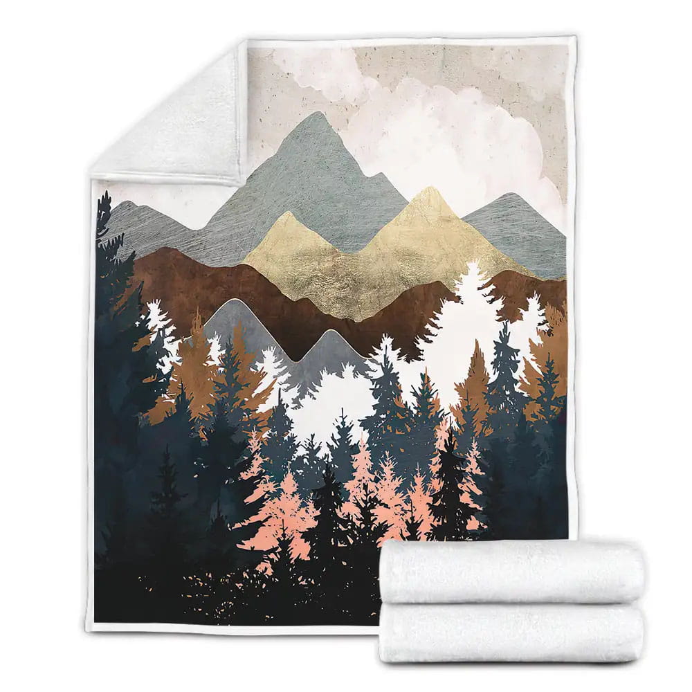 Temperate Coniferous Forest Fleece Blanket Perfect 
