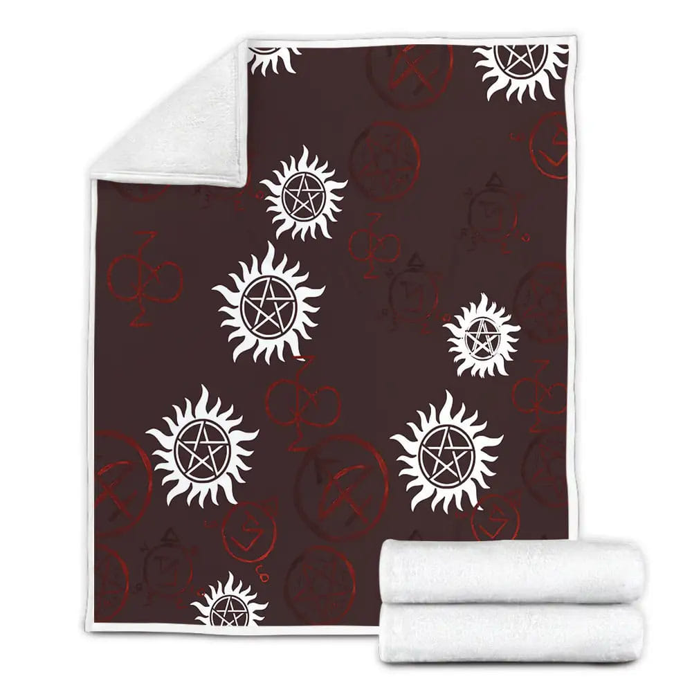 Supernatural Symbols Custom Fleece Blanket Perfect 